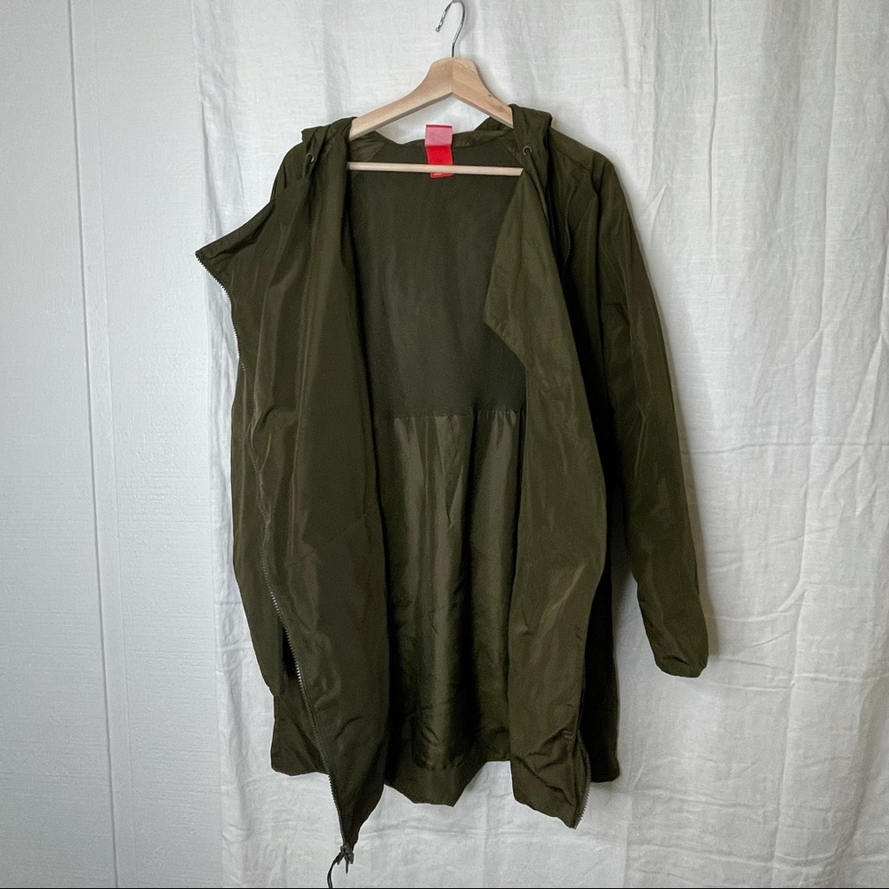 Nike Green Parka Bonded Athletic Trench Jacket Coat Oversized Long Windbreaker - Picture 4 of 16